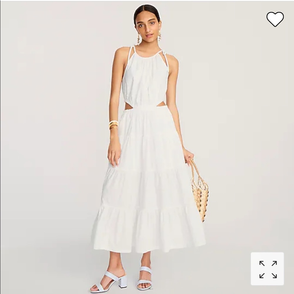 J. Crew White Harbour side-cutout dress